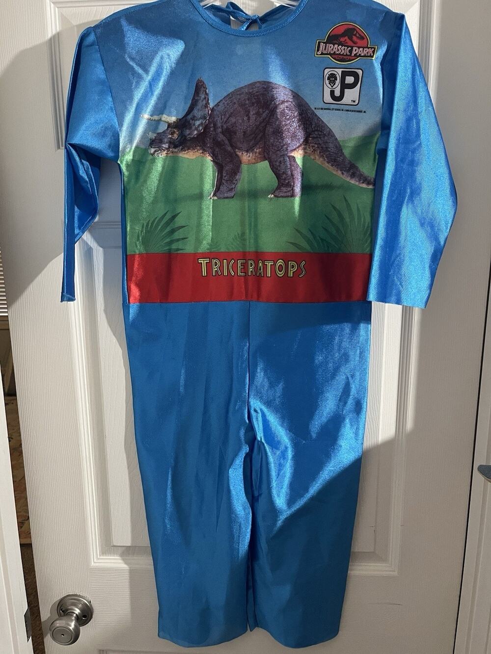 VTG 1992 Jurassic Park Triceratops Halloween Costume Kids Sz M